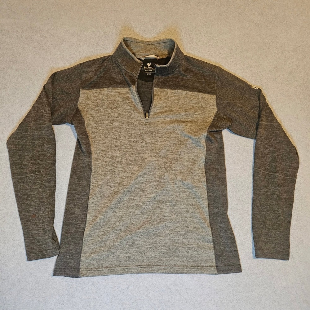 KÜHL‎ Women's Gray Half Zip Pullover Thumb Holes Athletic Top Medium